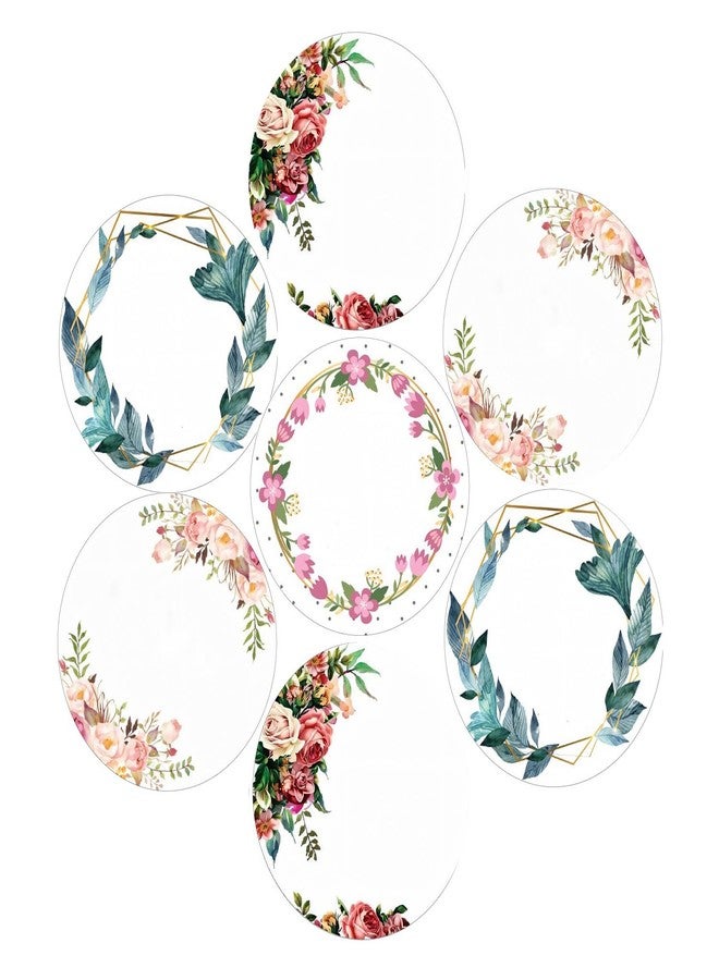 SLGIFT Vinyl Round Floral Theme Sticker, Self-Adhesive Vinyl Stickers, 40 Pieces, 2 x 2 Inches Round Sticker, 4 Unique Designs, R154 - Image 1